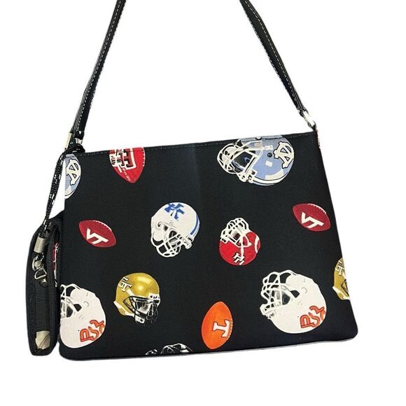 RARE VINTAGE NCAA COLLEGE FOOTBALL JEWELED PURSE WITH CELL PHONE HOLDER - Picture 9 of 16